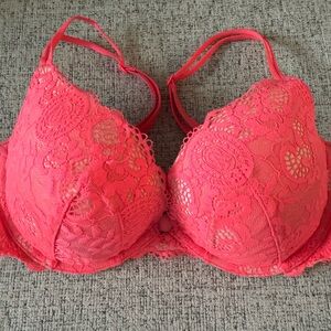 Victoria's Secret Vibrant Pink Lace Bra